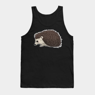 Cute hedgehog hand drawn walking to the left Tank Top